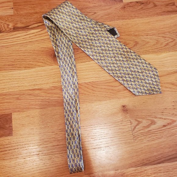 J. Garcia Like a Twittering Machine Collection Thirty Five Silk Tie Men's Tan - Picture 2 of 4